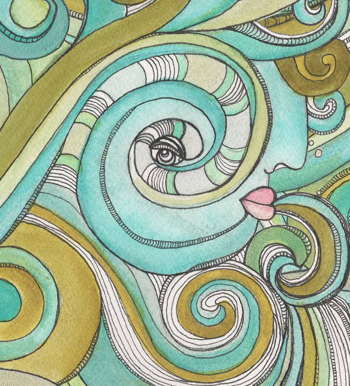 Area Rug 'Honeydew Ocean'