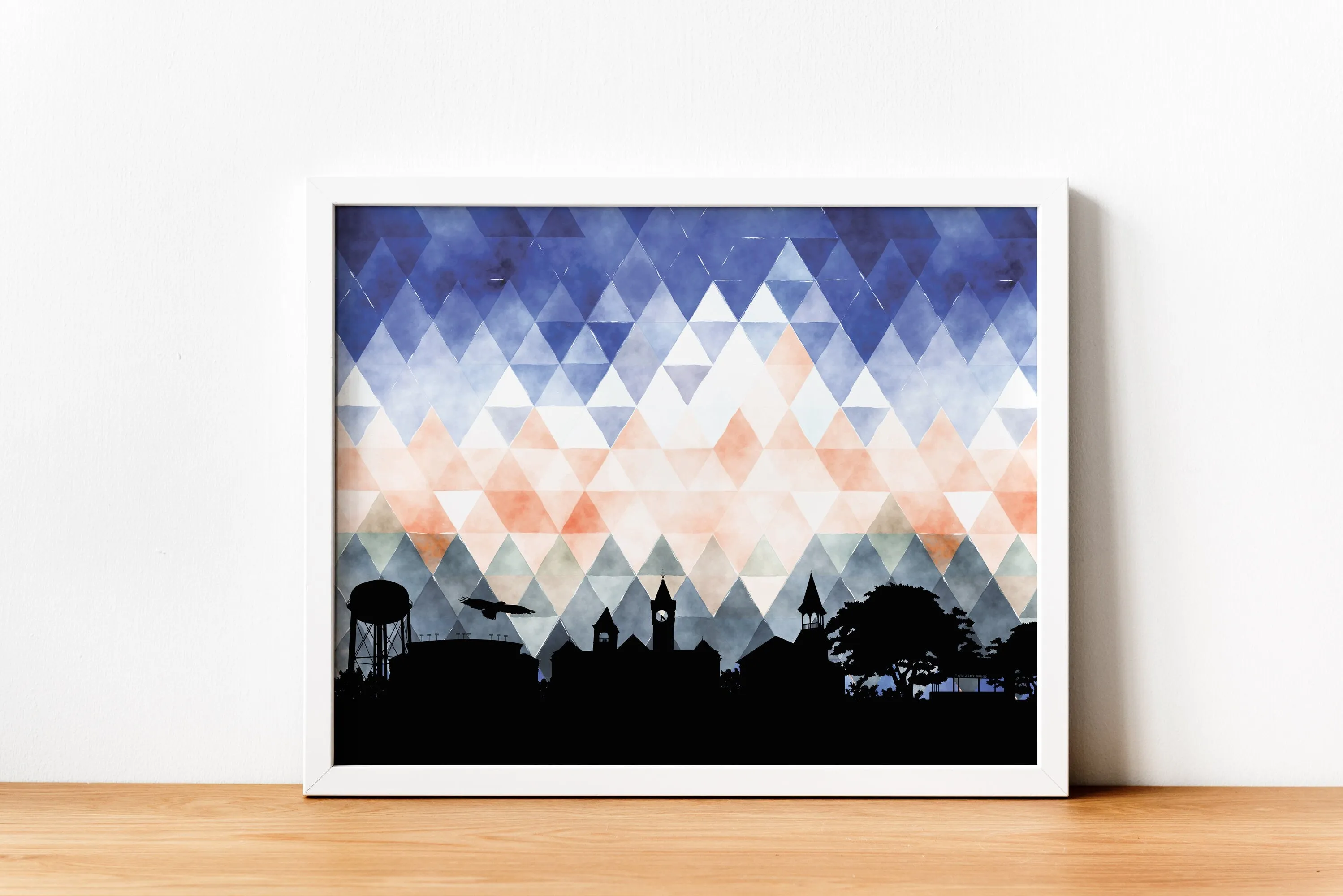 Auburn, Alabama wall art, Auburn skyline wall art, framed Auburn wall art, framed art print, Auburn Alabama wall art, gifts for him