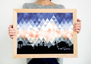 Auburn, Alabama wall art, Auburn skyline wall art, framed Auburn wall art, framed art print, Auburn Alabama wall art, gifts for him