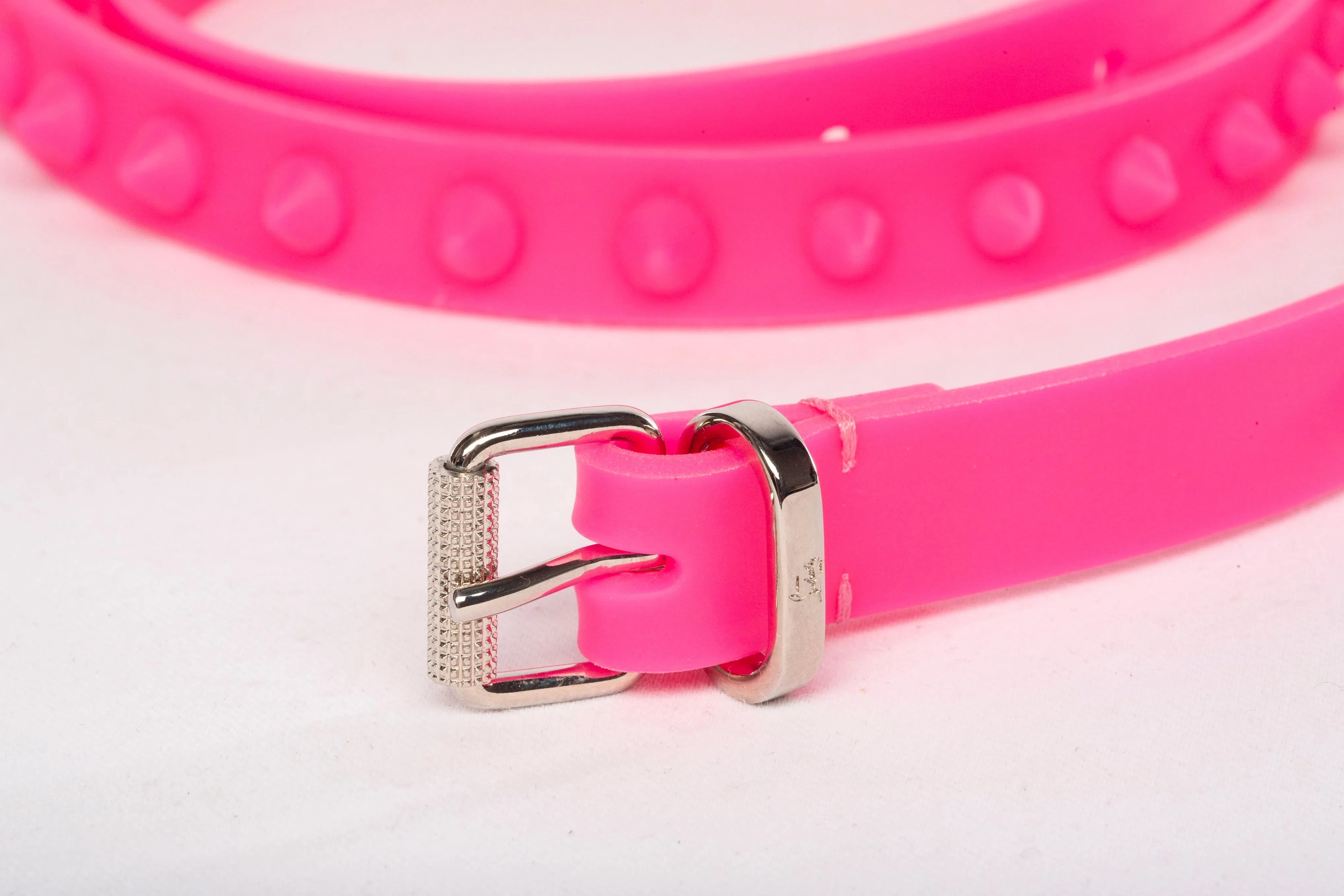 Authentic Christian Louboutin Loubispikes Rubber Belt Set