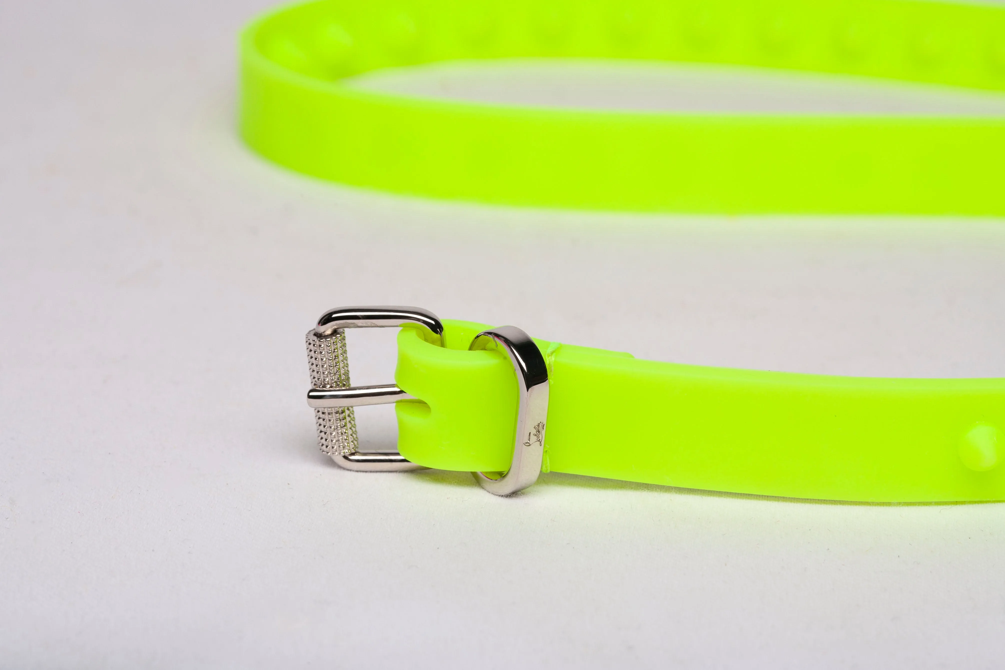 Authentic Christian Louboutin Loubispikes Rubber Belt Set