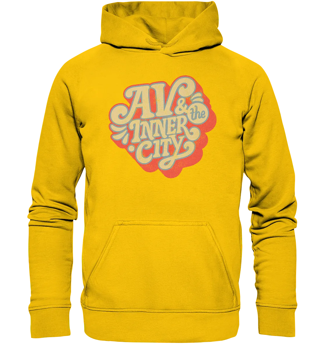 AV & the Inner City / Kids' Premium Hoodie - Orange and Yellow Logo