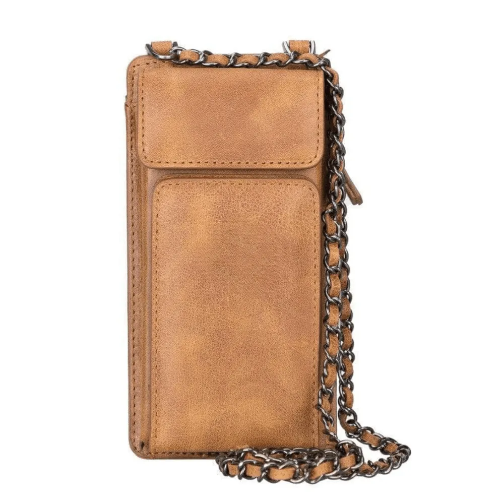 Avjin Genuine Leather Crossbody Bag Compatible with Phones up to 6.9"