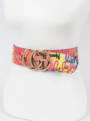 Baloa Graffiti Wide Belt BIG ✨ MONTH ✨ SALE ✨
