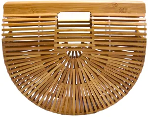 Barabum Womens Bamboo Handbag Handmade Large Tote Bag