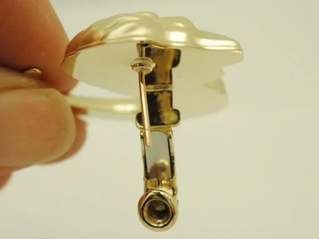 Bassani Designer Lion Earrings 14K Gold Italy