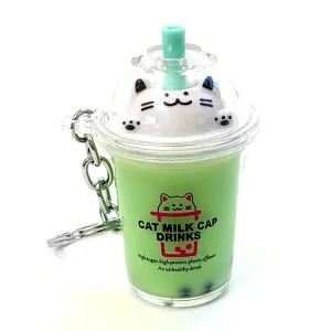 bcmini Cat Boba Tea Charm Keyring