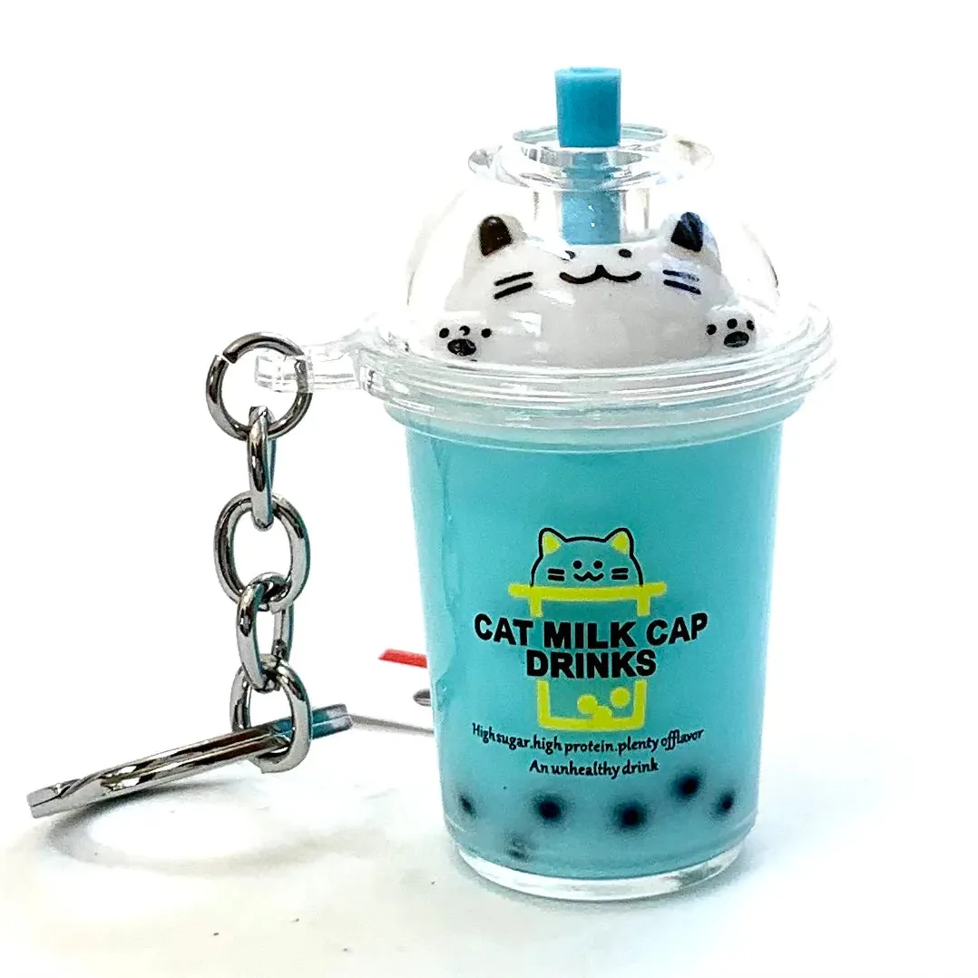 bcmini Cat Boba Tea Charm Keyring