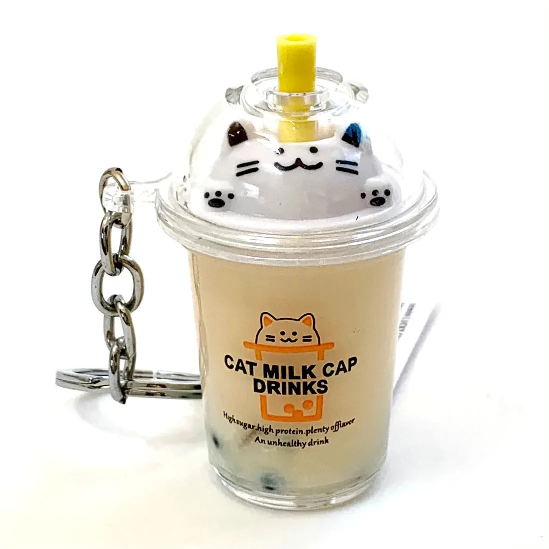 bcmini Cat Boba Tea Charm Keyring