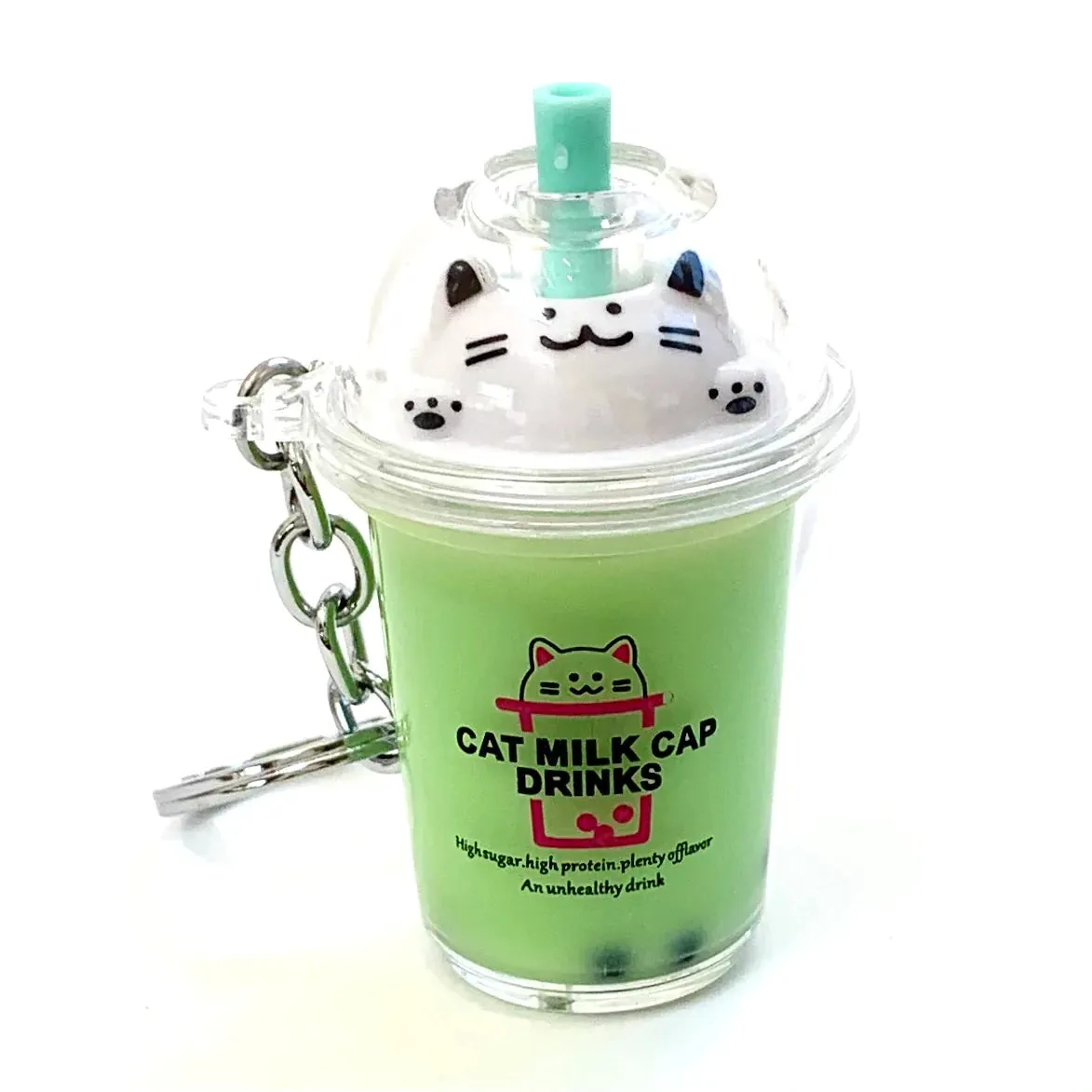 bcmini Cat Boba Tea Charm Keyring