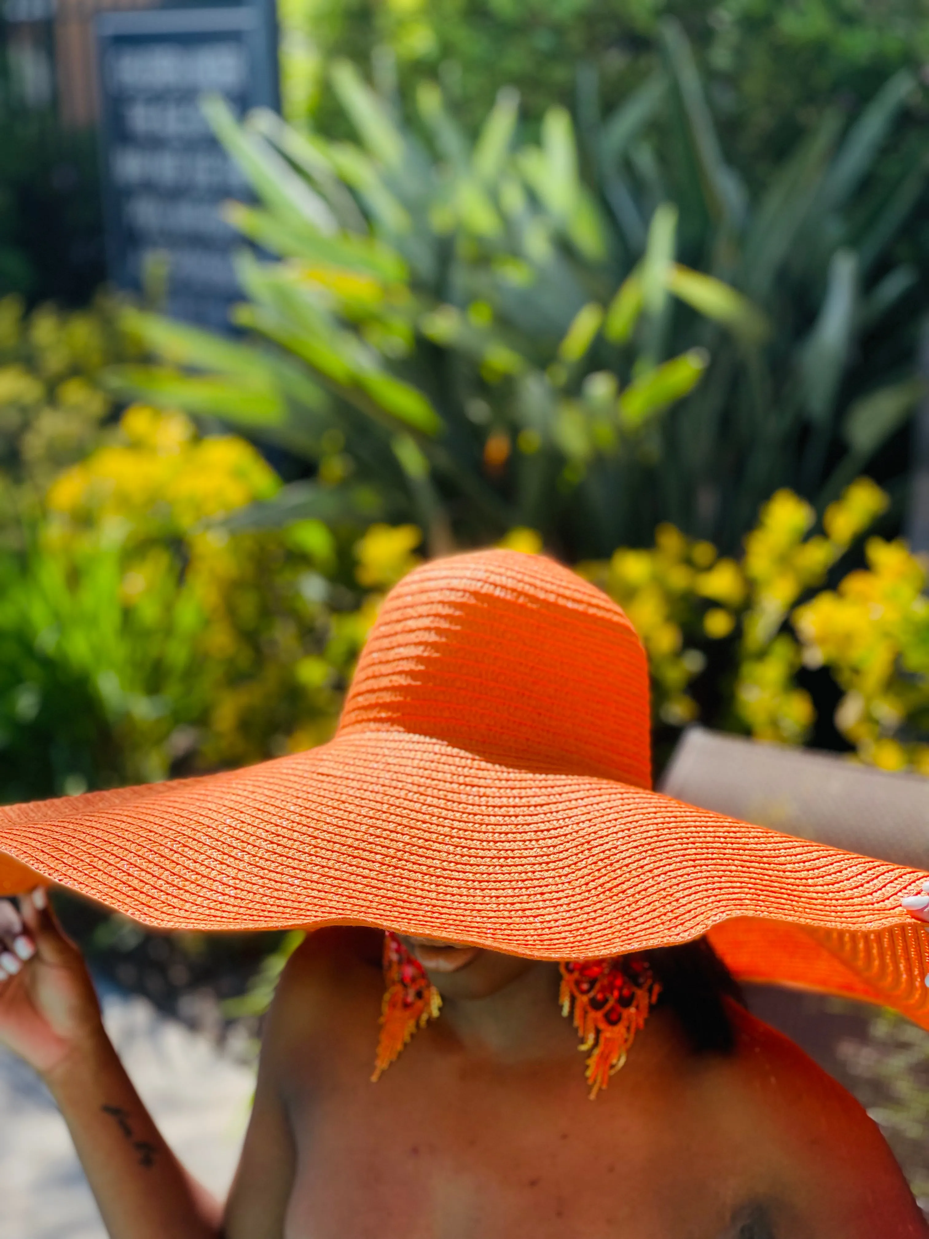 Beach Babe Straw Hat - Tangerine