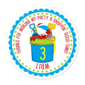 Beach Pail Personalized Birthday Favor Sticker