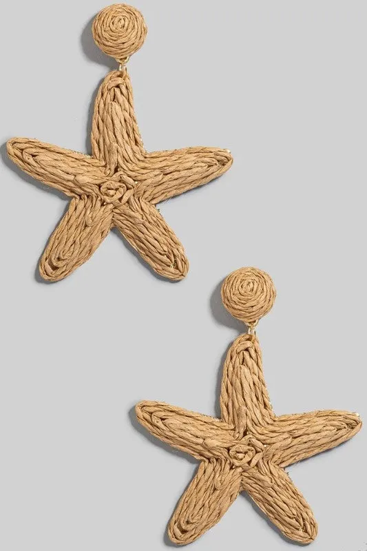 Becca Straw Starfish Earrings (3 Colors!)