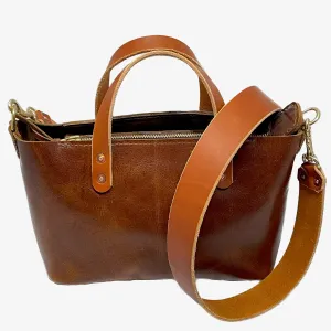 Bella Leather Crossbody Bag in Cognac