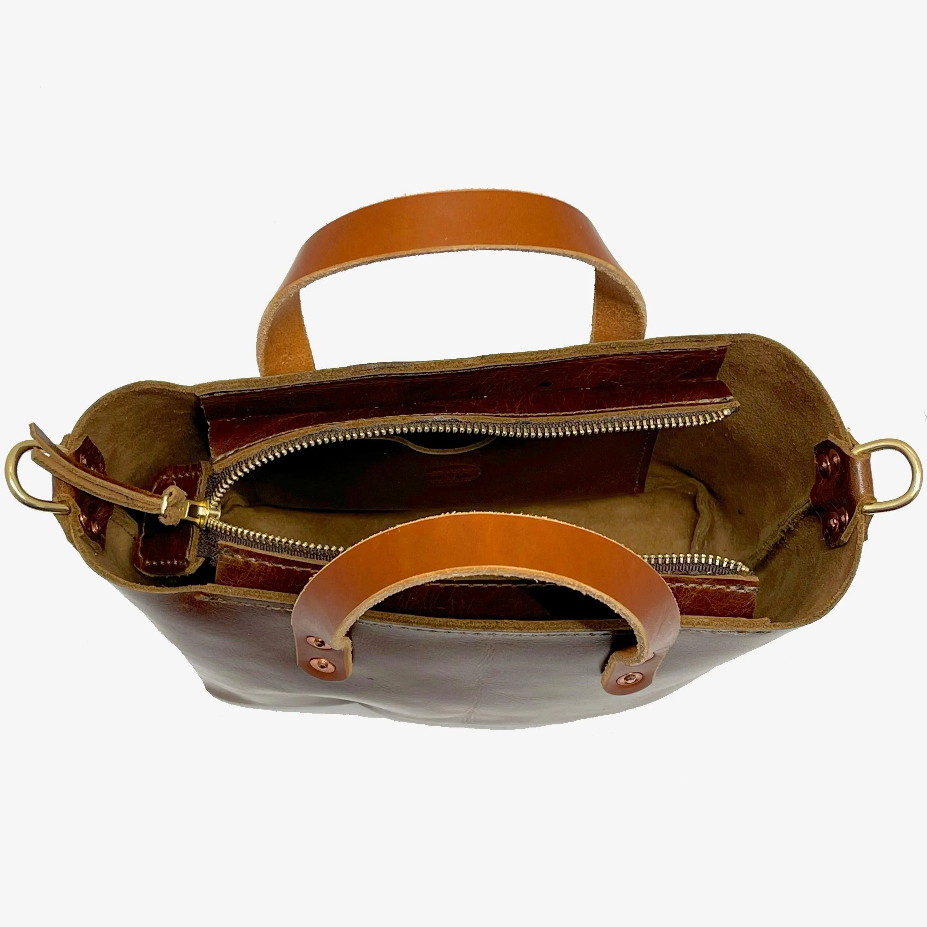 Bella Leather Crossbody Bag in Cognac