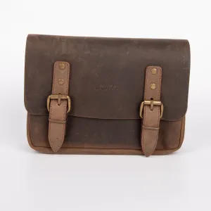 Belt Strap Crossbody Shoulder Bag, Crazy Horse Leather - Brown