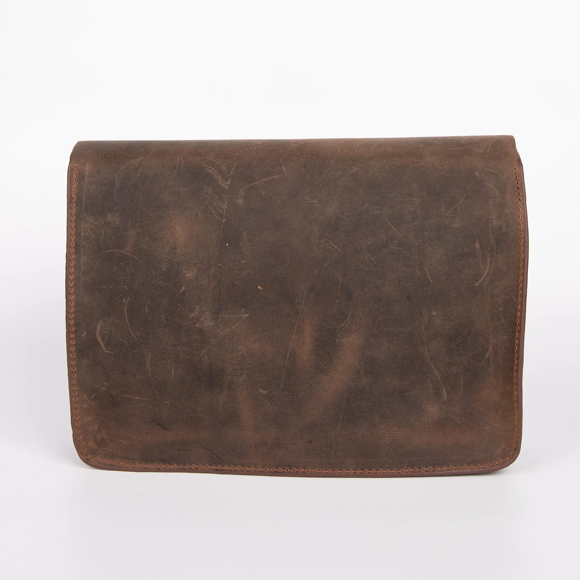 Belt Strap Crossbody Shoulder Bag, Crazy Horse Leather - Brown