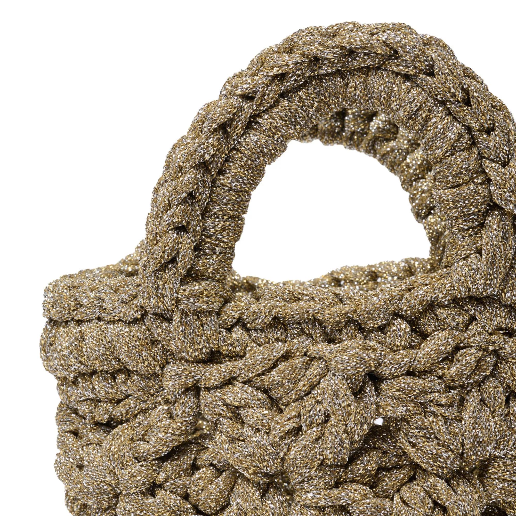 Bianca Lamé Micro Bag - Champagne