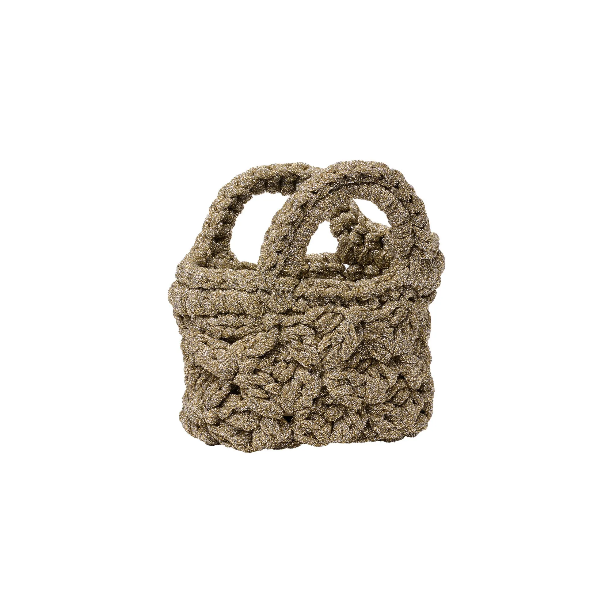 Bianca Lamé Micro Bag - Champagne