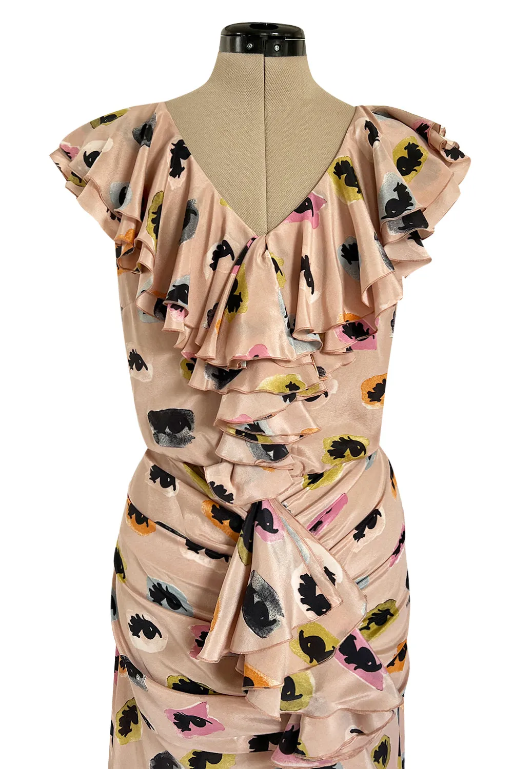 Bias Cut Fall 2012 Moschino Cheap & Chic 'I See You' Silk Eye Print Ruffle Dress