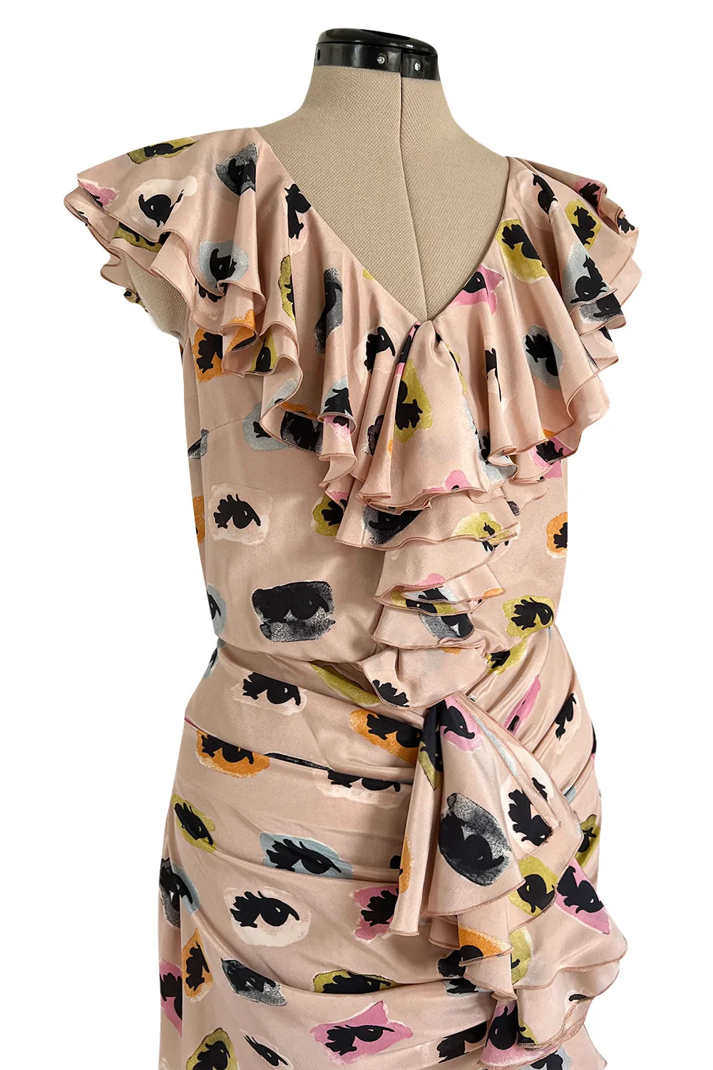 Bias Cut Fall 2012 Moschino Cheap & Chic 'I See You' Silk Eye Print Ruffle Dress
