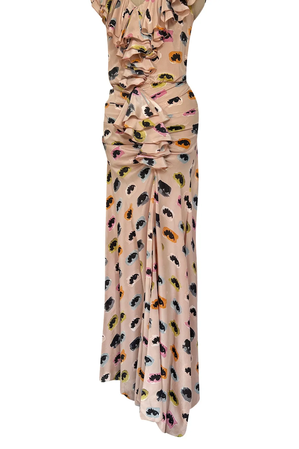 Bias Cut Fall 2012 Moschino Cheap & Chic 'I See You' Silk Eye Print Ruffle Dress