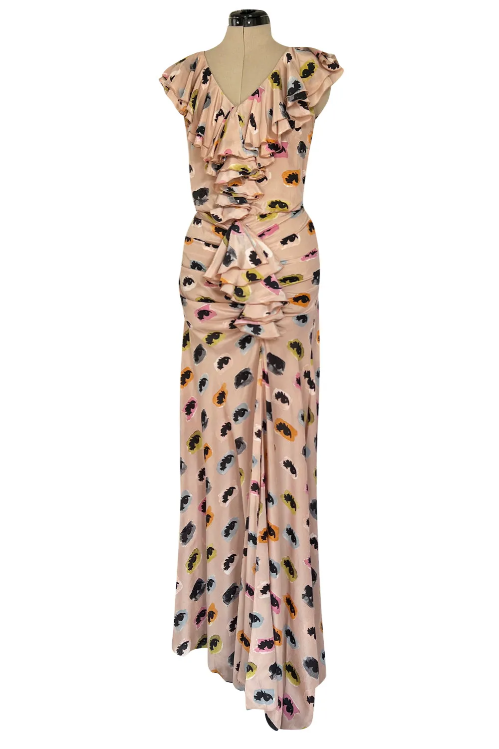 Bias Cut Fall 2012 Moschino Cheap & Chic 'I See You' Silk Eye Print Ruffle Dress