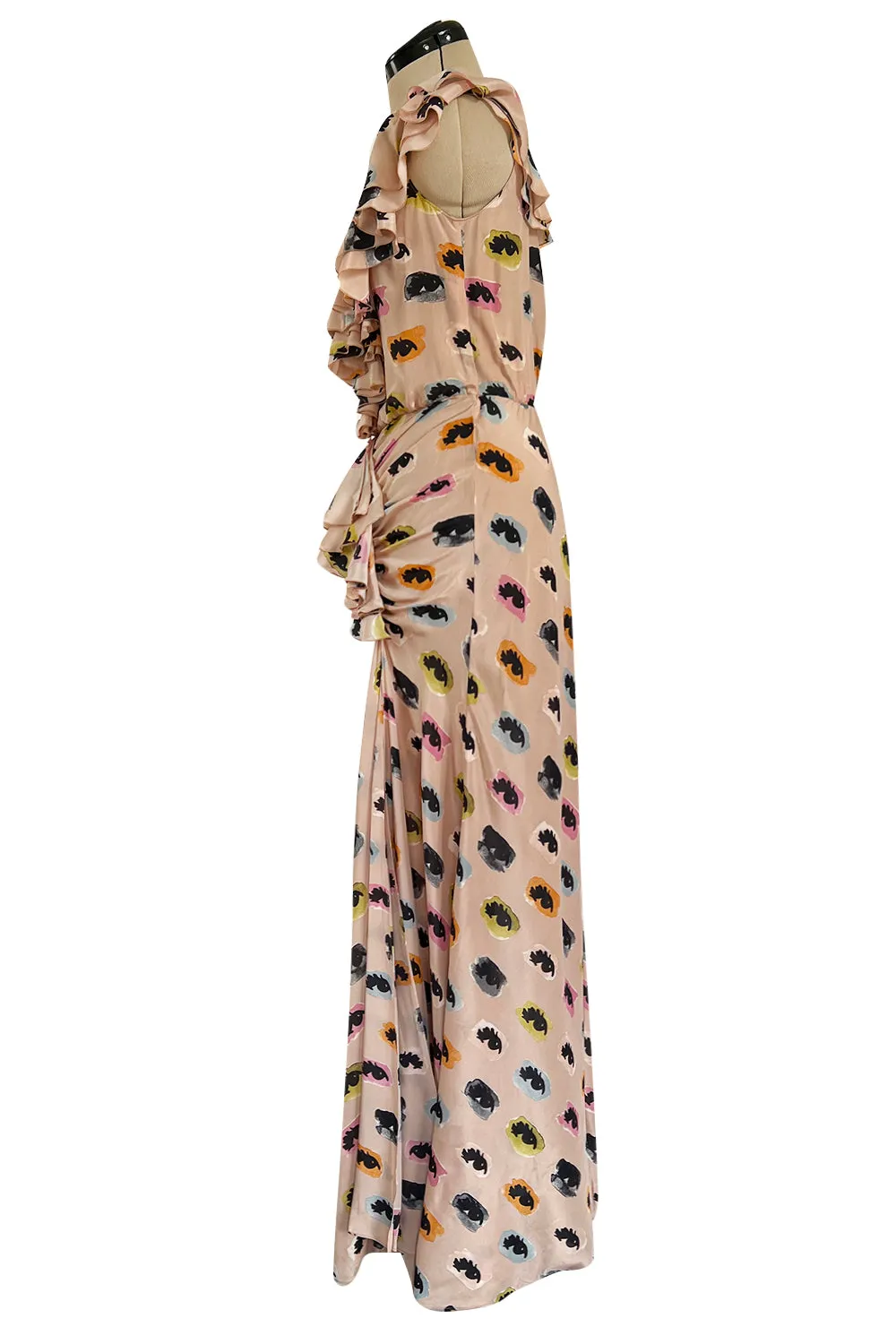 Bias Cut Fall 2012 Moschino Cheap & Chic 'I See You' Silk Eye Print Ruffle Dress