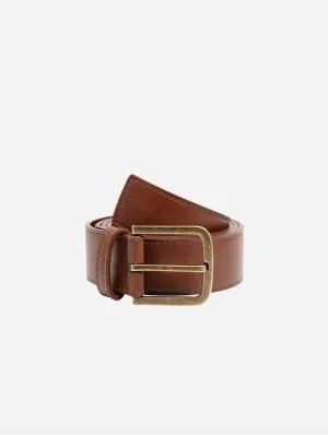 Bo Brass Buckle Vegan Belt | Chestnut