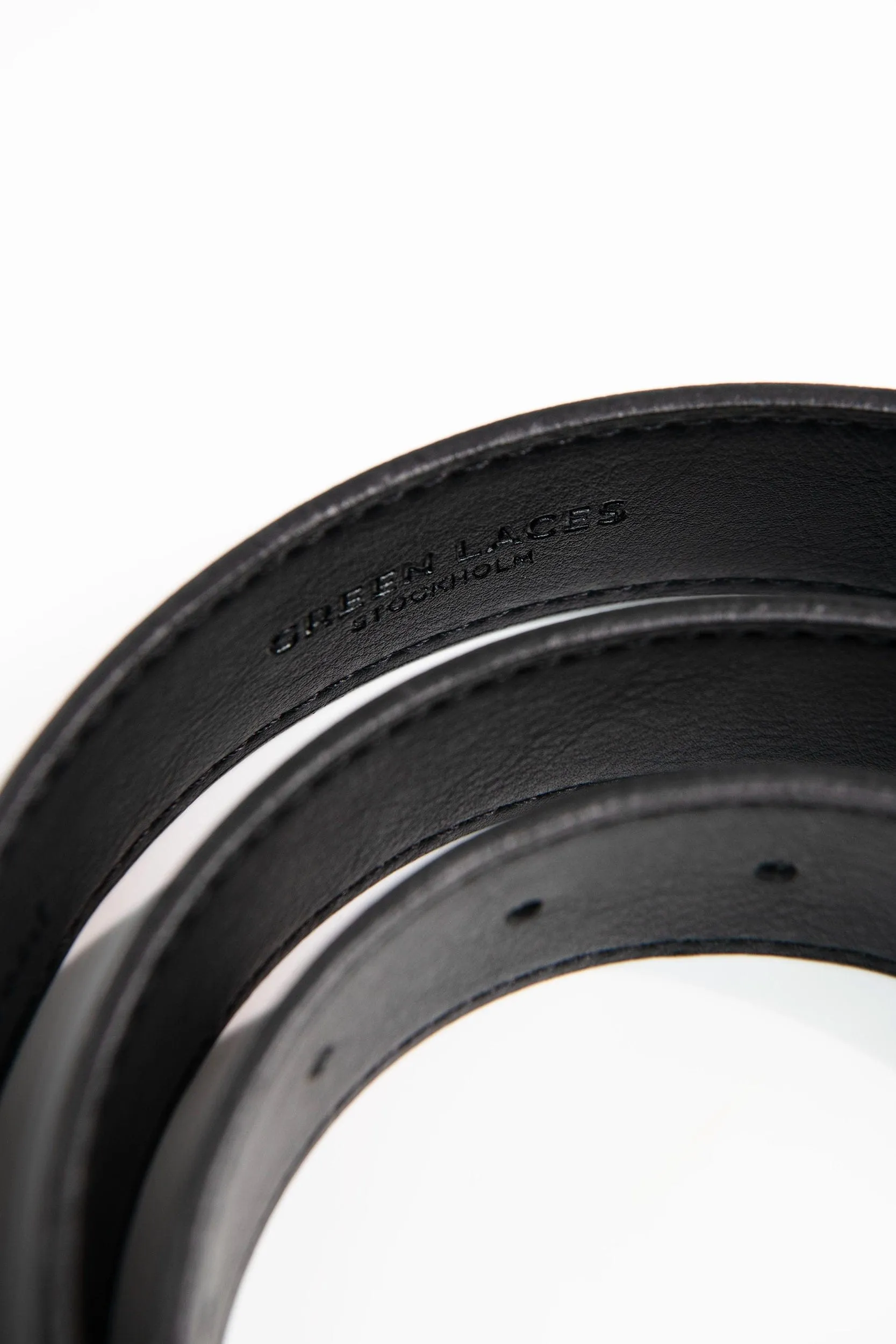 Bo Silver Buckle Vegan Belt | Black