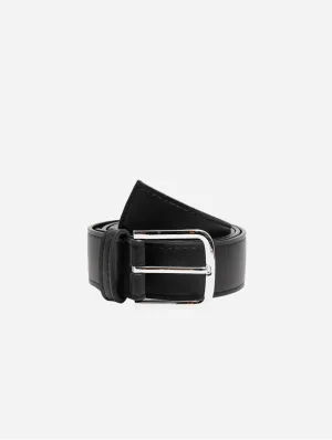 Bo Silver Buckle Vegan Belt | Black
