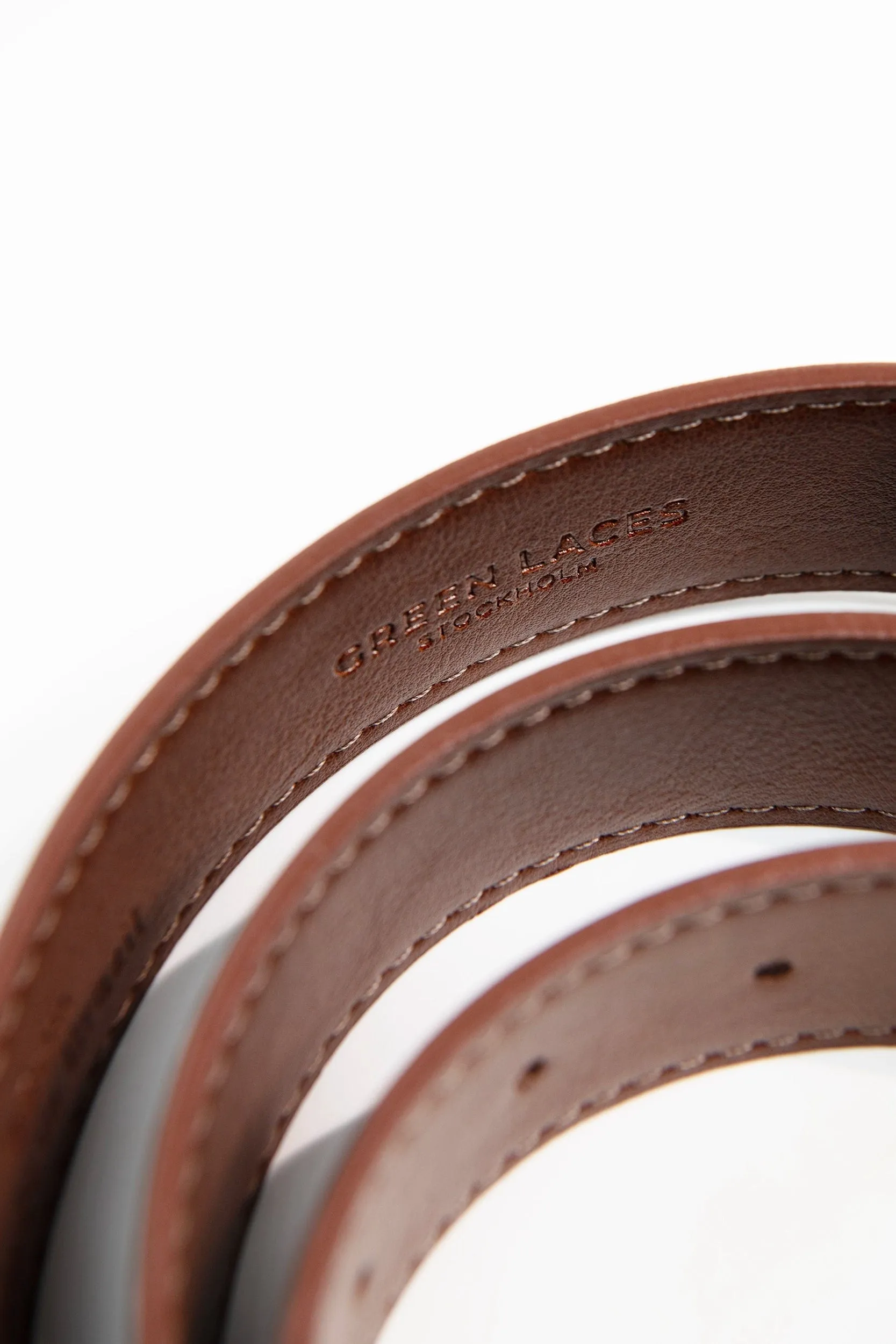 Bo Silver Buckle Vegan Belt | Chestnut
