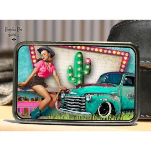 Boho Ropin Retro Cowgirl Belt Buckle