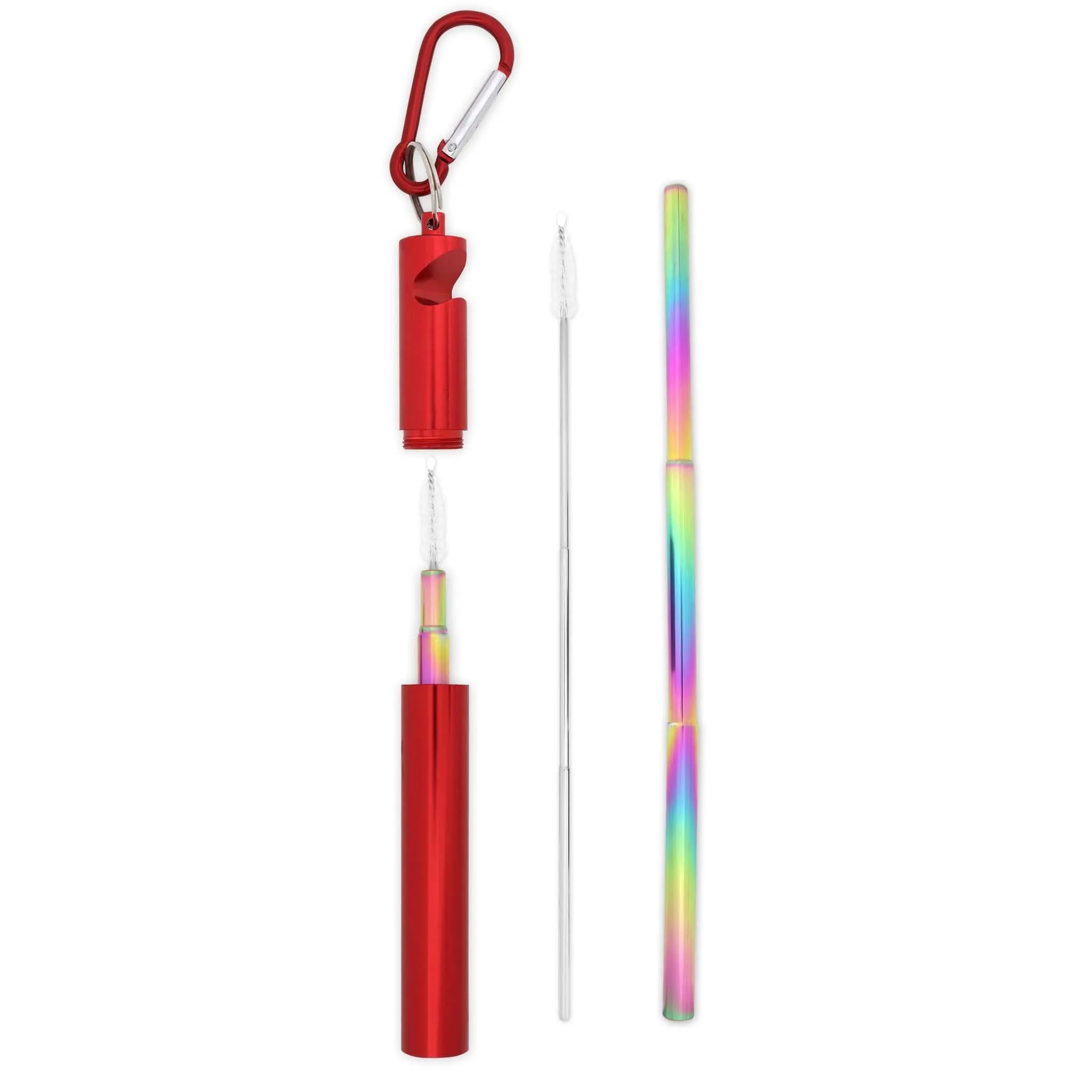 Bottle Opener Telescopic Straw (Red)