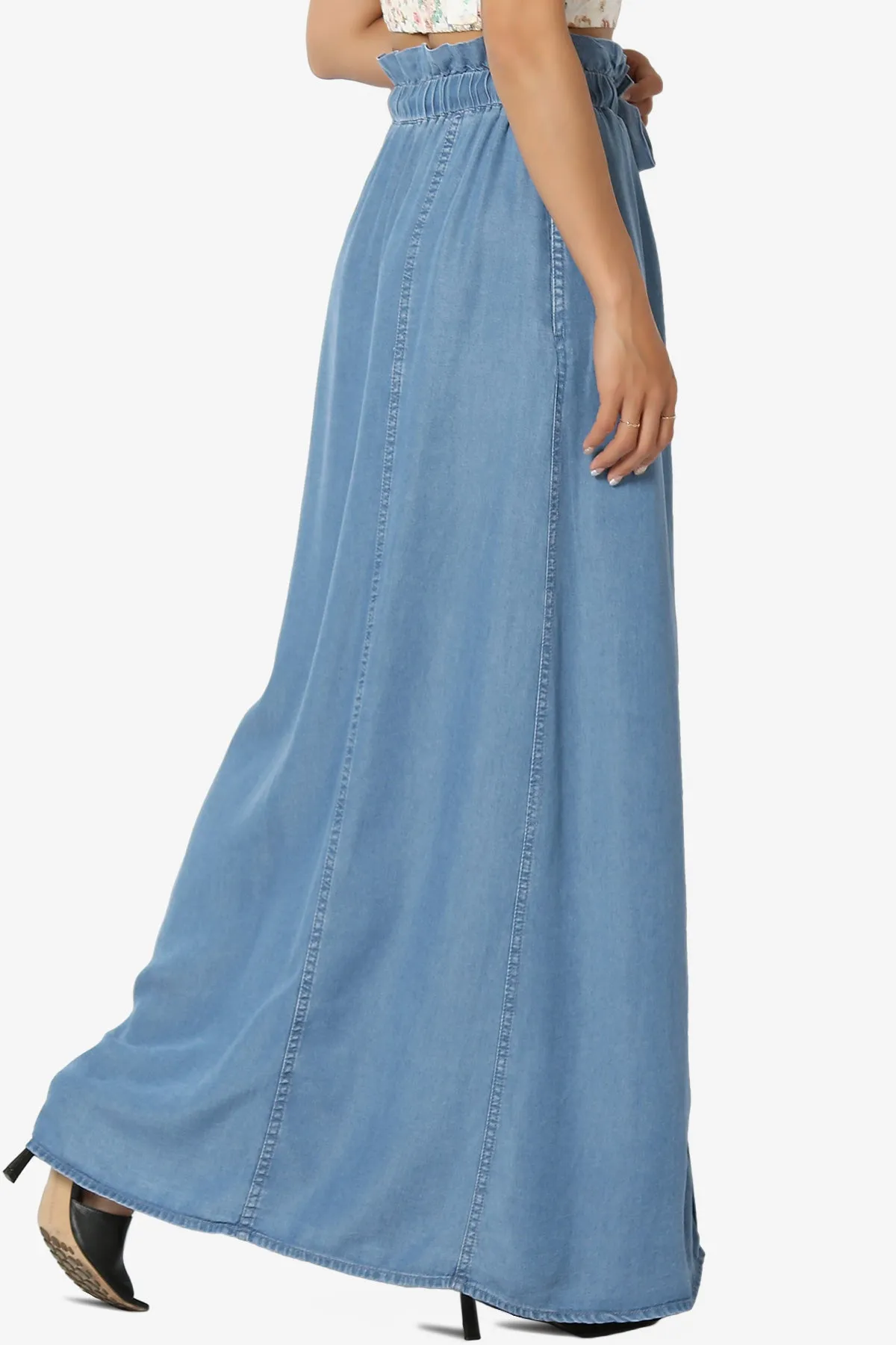 Brigitte Chambray Button Front Maxi Skirt