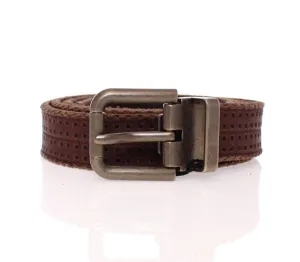 Brown Leather Logo Belt