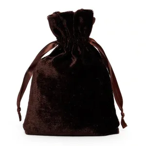 Brown Velvet Bag 6" ( Medium )