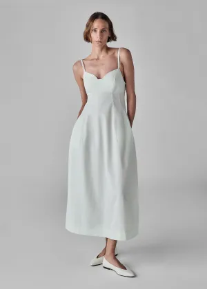 Bustier Dress in Cotton Poplin - Frost