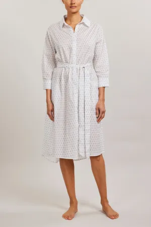 Button Front Dress - Leaves