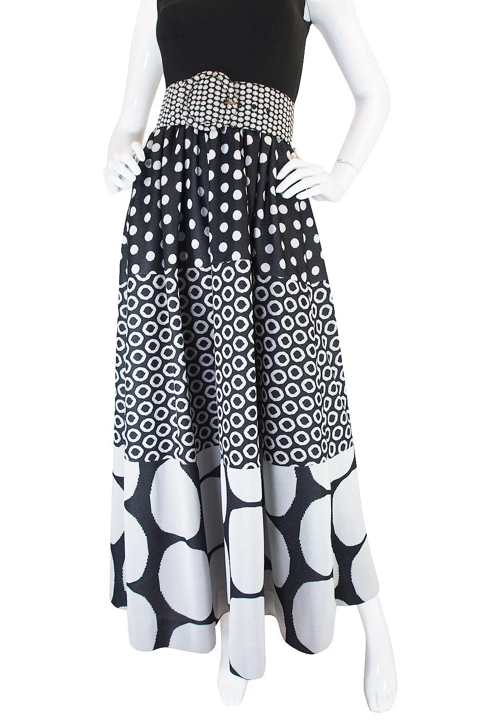 c.1965 Rudi Gernreich Dot Maxi Dress with Belt