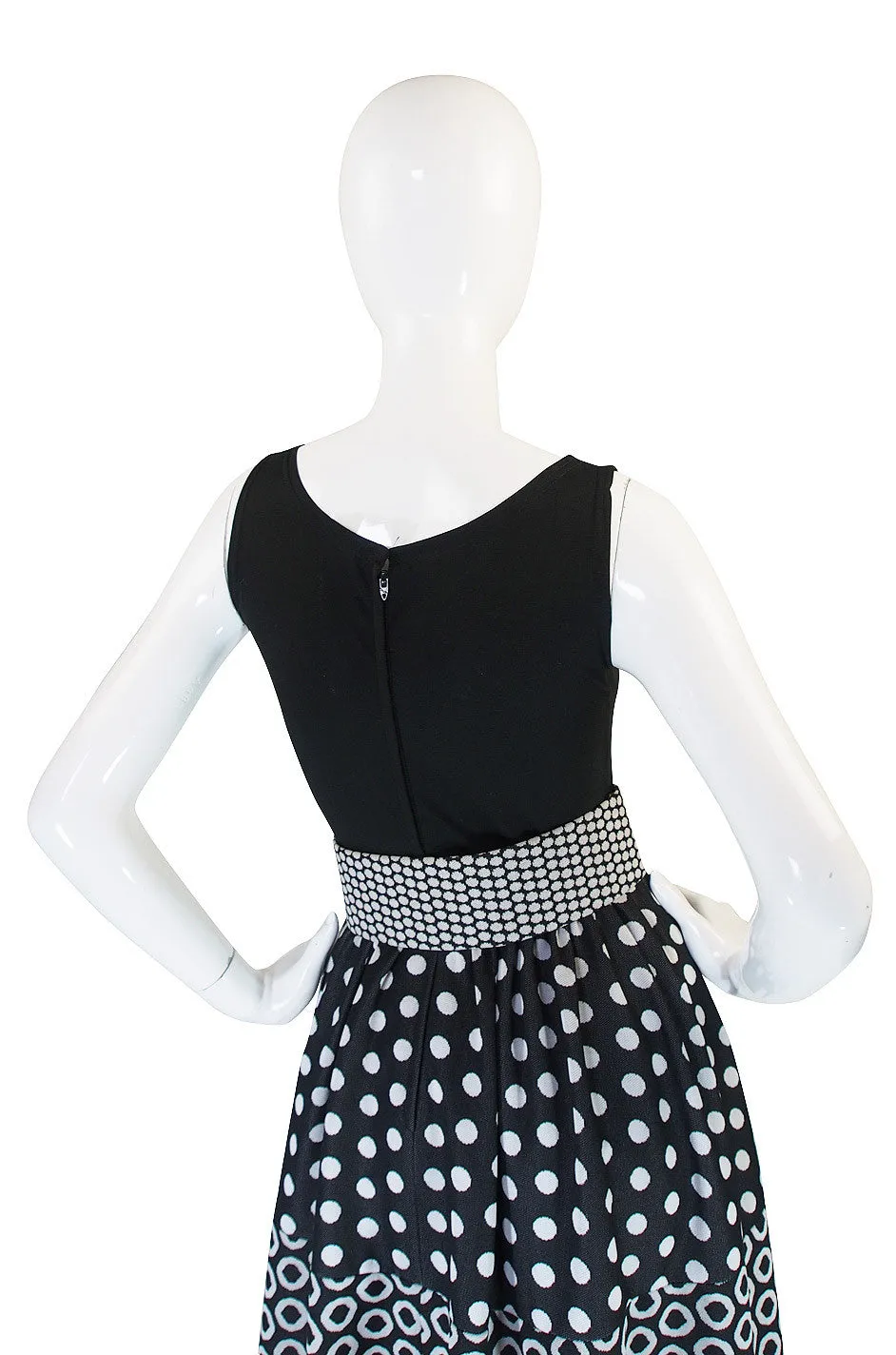 c.1965 Rudi Gernreich Dot Maxi Dress with Belt