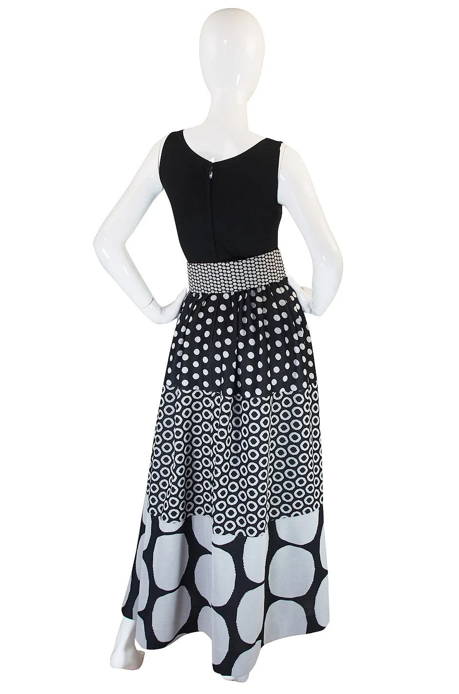 c.1965 Rudi Gernreich Dot Maxi Dress with Belt