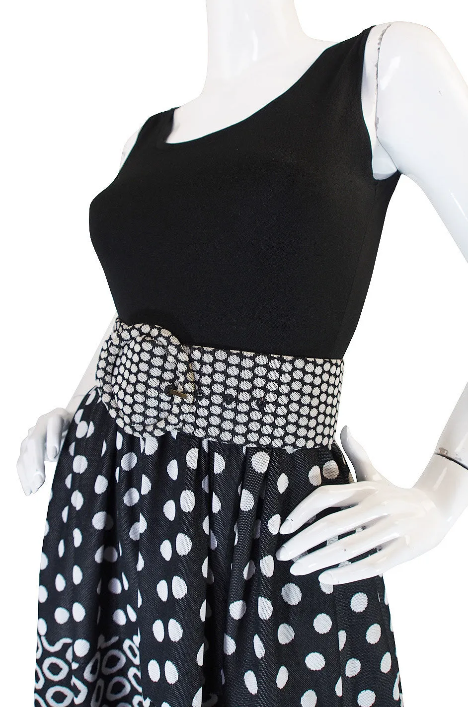 c.1965 Rudi Gernreich Dot Maxi Dress with Belt