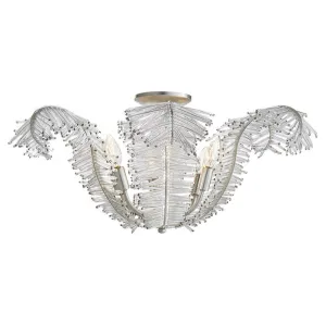 Calais Large Semi-Flush in Burnished Silver Leaf