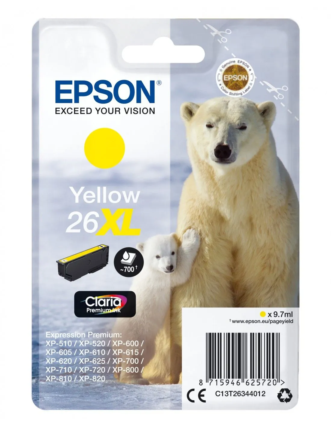 Cartuccia Originale Epson 26XL Giallo