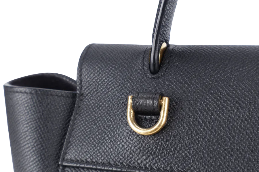 CELINE MICRO BELT BAG IN GRAINED BLACK CALFSKIN NO DUST COVER