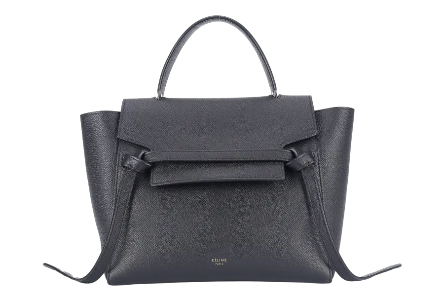 CELINE MICRO BELT BAG IN GRAINED BLACK CALFSKIN NO DUST COVER