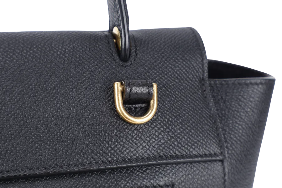 CELINE MICRO BELT BAG IN GRAINED BLACK CALFSKIN NO DUST COVER
