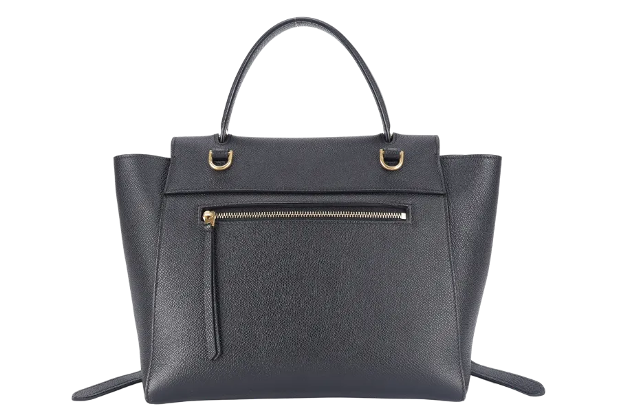 CELINE MICRO BELT BAG IN GRAINED BLACK CALFSKIN NO DUST COVER