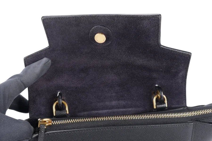 CELINE MICRO BELT BAG IN GRAINED BLACK CALFSKIN NO DUST COVER